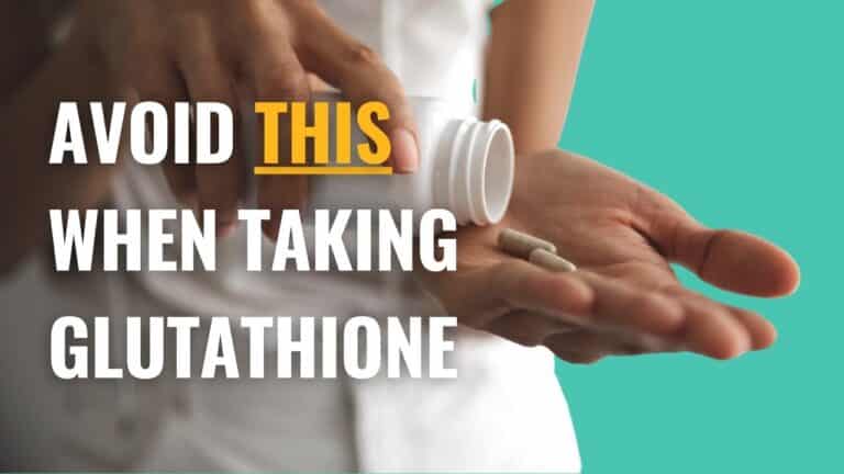 Girl hold capsules of glutathione wondering what to avoid when taking glutathione.